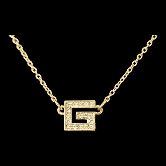 GIVENCHY Gold Pendant with Rhinestones. - Picture 1 of 10